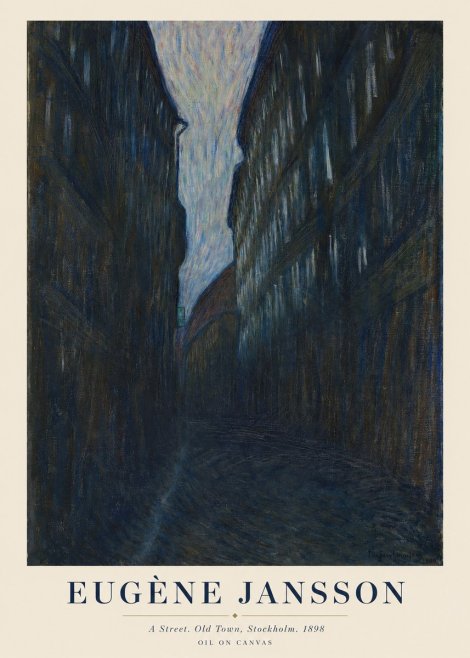 Eugène Jansson A Street. Old Town, Stockholm. 1898 No1 - Póster
