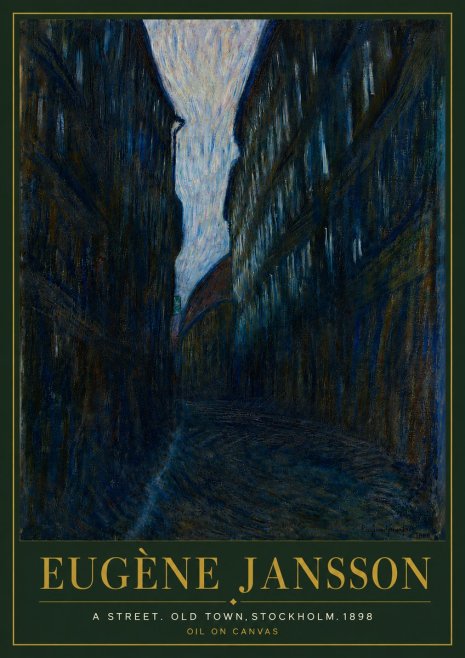 Eugène Jansson A Street. Old Town, Stockholm. 1898 No5 - Póster