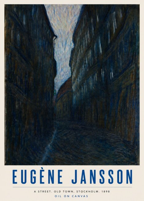Eugène Jansson A Street. Old Town, Stockholm. 1898 No6 - Póster