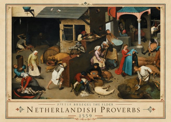 Pieter Bruegel Netherlandish Proverbs VI No1 - Póster
