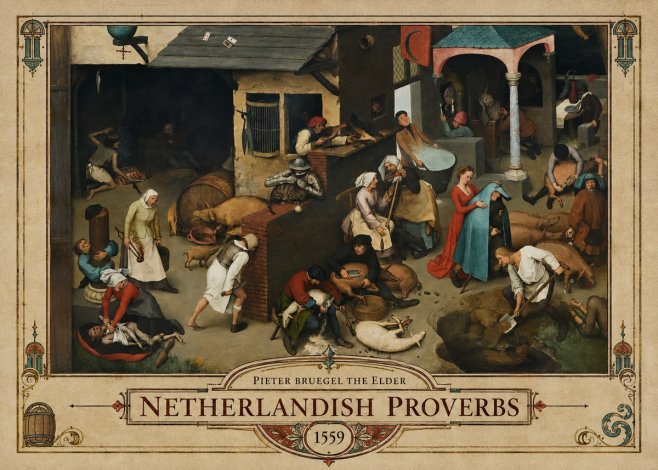 Pieter Bruegel Netherlandish Proverbs VI No6 - Póster