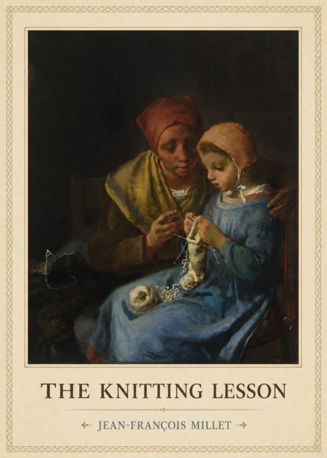 Jean-François Millet The Knitting Lesson I No4 - Póster