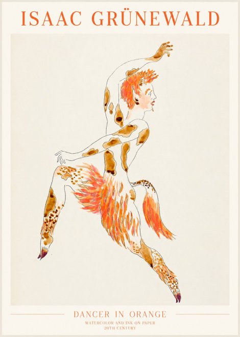 Isaac Grünewald Dancer in Orange No1 - Póster