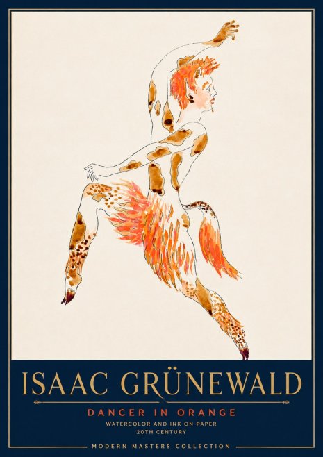Isaac Grünewald Dancer in Orange No4 - Póster