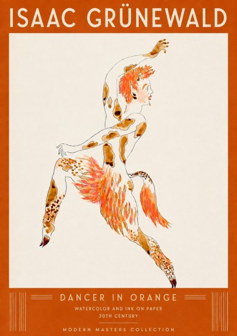 Isaac Grünewald Dancer in Orange No5 - Póster