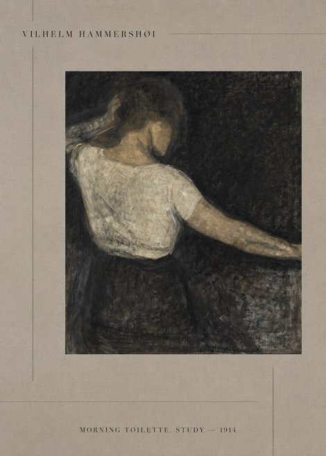 Vilhelm Hammershøi Morning Toilette. Study No4 - Póster