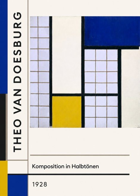 Theo van Doesburg Komposition in Halbtönen No2 - Póster