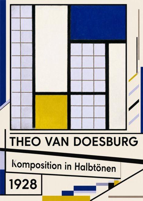 Theo van Doesburg Komposition in Halbtönen No5 - Póster