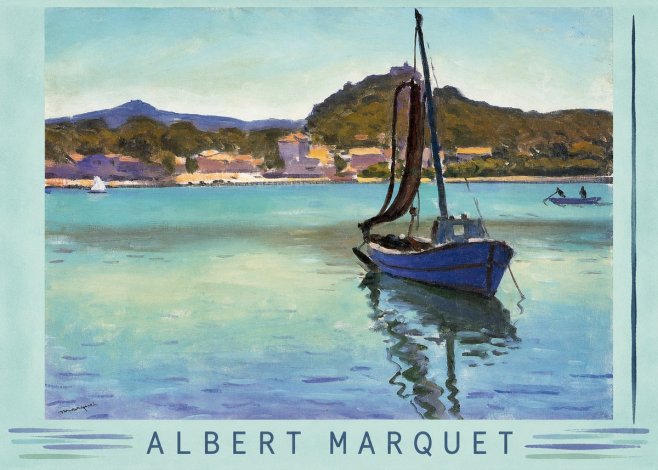 Albert Marquet Blue Boat in the Harbor No3 - Póster