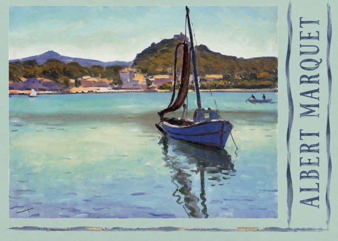 Albert Marquet Blue Boat in the Harbor No5 - Póster
