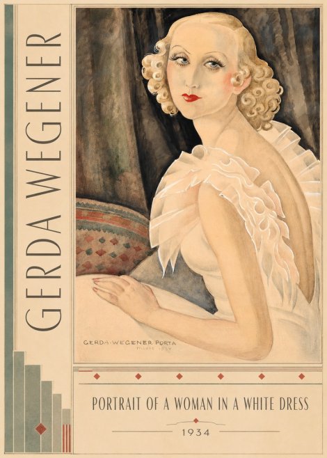 Gerda Wegener Portrait of a Woman in a White Dress No2 - Póster