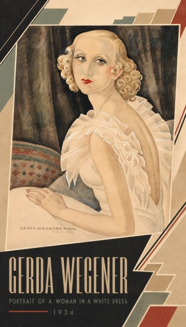 Gerda Wegener Portrait of a Woman in a White Dress No5 - Póster