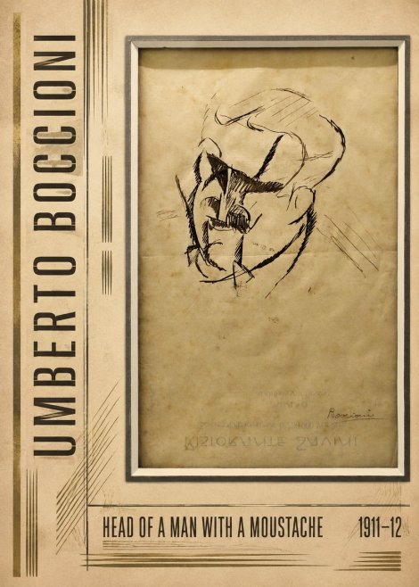 Umberto Boccioni Head of a Man with a Moustache No3 - Póster