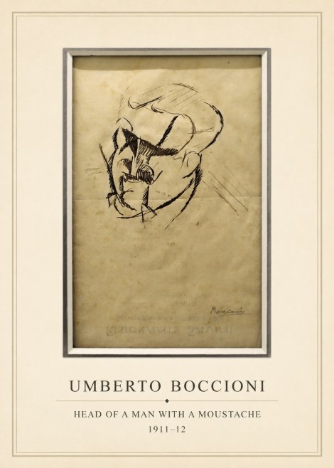 Umberto Boccioni Head of a Man with a Moustache No4 - Póster