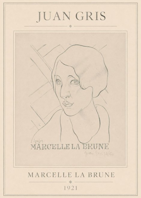 Juan Gris Marcelle La Brune II No1 - Póster
