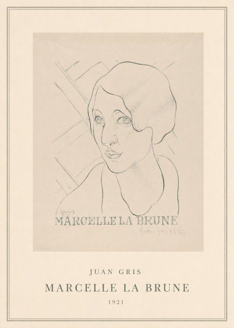 Juan Gris Marcelle La Brune II No5 - Póster