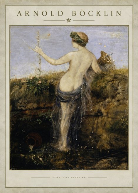 Arnold Böcklin Nymph in a Spring Forest No3 - Póster