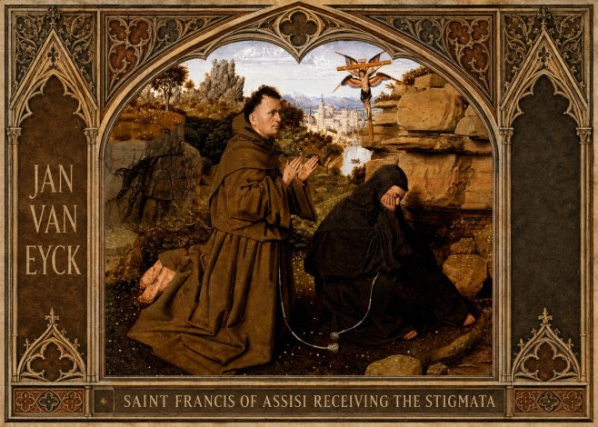 Jan van Eyck Saint Francis of Assisi Receiving the Stigmata No2 - Póster