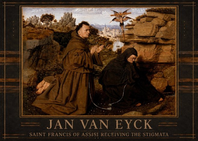 Jan van Eyck Saint Francis of Assisi Receiving the Stigmata No4 - Póster
