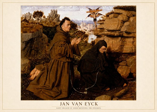 Jan van Eyck Saint Francis of Assisi Receiving the Stigmata No5 - Póster