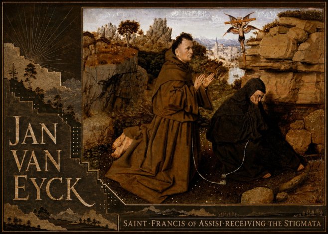 Jan van Eyck Saint Francis of Assisi Receiving the Stigmata No6 - Póster
