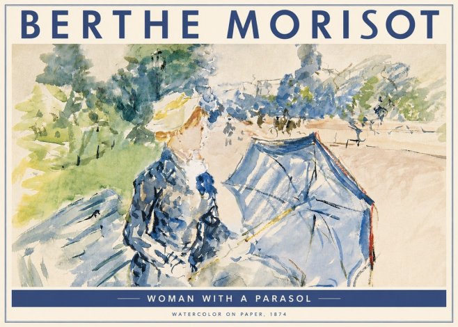 Berthe Morisot Woman with a Parasol No4 - Póster
