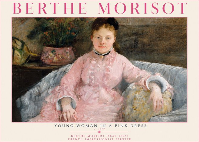 Berthe Morisot Young Woman in a Pink Dress I No4 - Póster