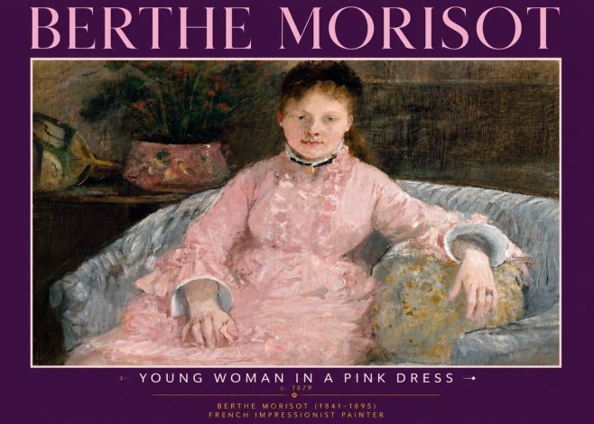 Berthe Morisot Young Woman in a Pink Dress I No6 - Póster