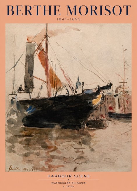 Berthe Morisot Harbour Scene No2 - Póster