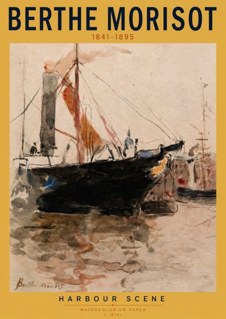 Berthe Morisot Harbour Scene No4 - Póster