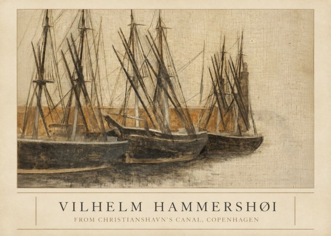 Vilhelm Hammershøi From Christianshavn's Canal, Copenhagen No3 - Póster