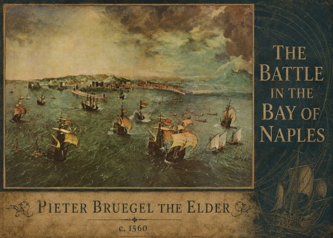 Pieter Bruegel The Battle in the Bay of Naples No5 - Póster