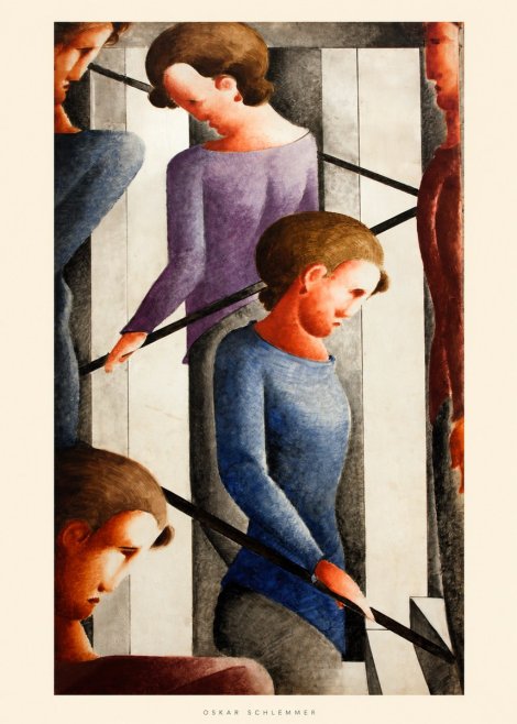 Oskar Schlemmer Staircase Figures I No6 - Póster