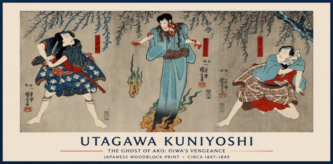 Utagawa Kuniyoshi The Ghost of Ako: Oiwa's Vengeance No1 - Póster