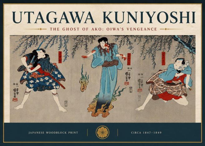 Utagawa Kuniyoshi The Ghost of Ako: Oiwa's Vengeance No5 - Póster