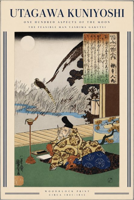 Utagawa Kuniyoshi The Feasible Man Yashima Gakutei No3 - Póster
