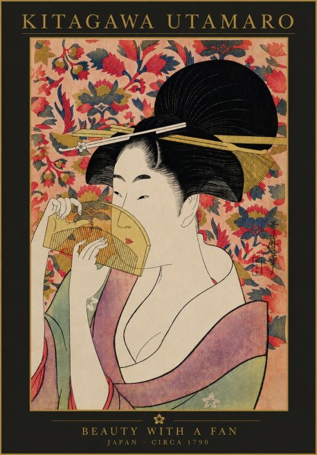 Kitagawa Utamaro Beauty with a Fan II No4 - Póster