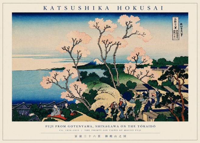 Katsushika Hokusai Fuji from Gotenyama, Shinagawa on the Tōkaidō No6 - Póster