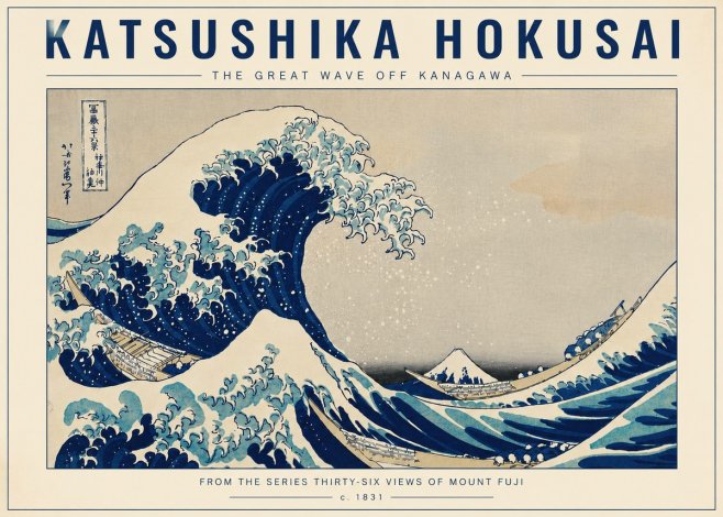 Katsushika Hokusai The Great Wave off Kanagawa I No5 - Póster