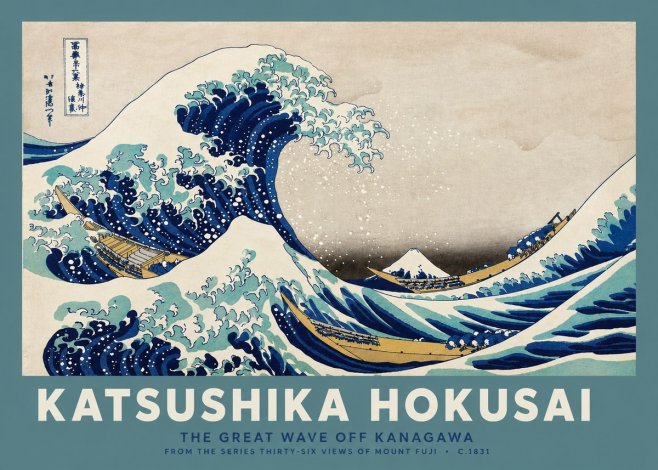 Katsushika Hokusai The Great Wave off Kanagawa II No4 - Póster