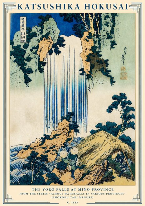 Katsushika Hokusai The Yōrō Falls at Mino Province No3 - Póster