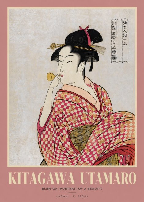 Kitagawa Utamaro Bijin-ga (Portrait of a Beauty) No2 - Póster