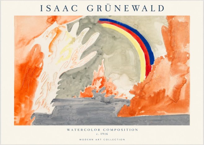 Isaac Grünewald Watercolor Composition No1 - Póster