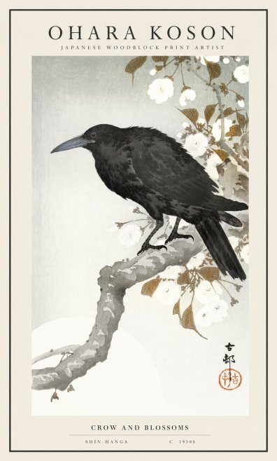 Ohara Koson Crow and Blossoms I No1 - Póster