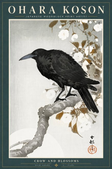 Ohara Koson Crow and Blossoms I No5 - Póster