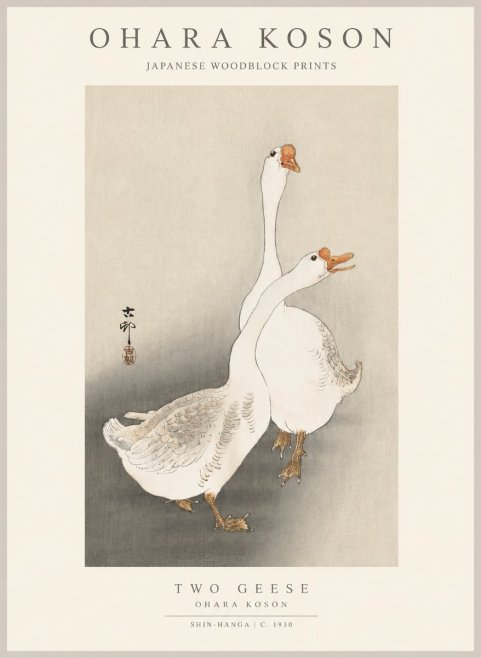 Ohara Koson Two Geese No1 - Póster