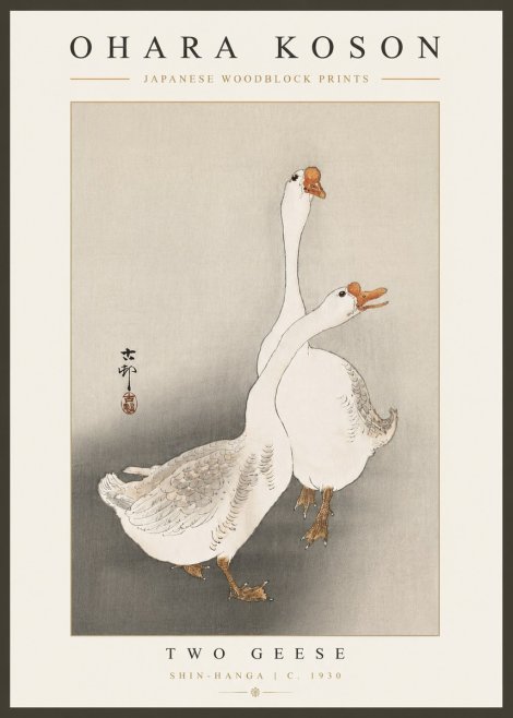 Ohara Koson Two Geese No4 - Póster