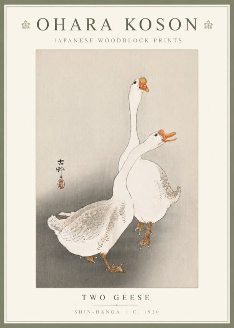 Ohara Koson Two Geese No5 - Póster