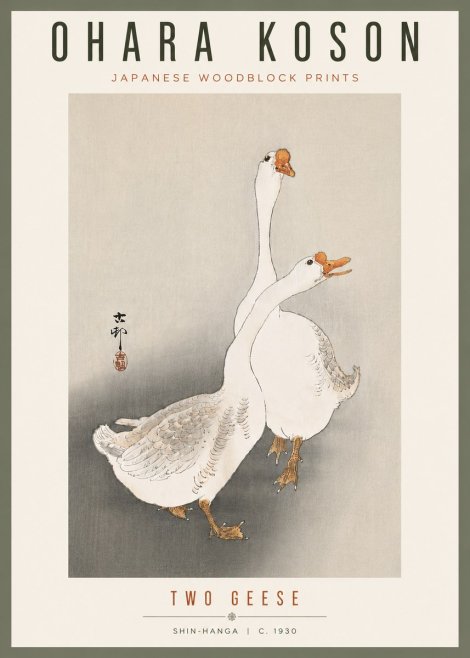 Ohara Koson Two Geese No6 - Póster