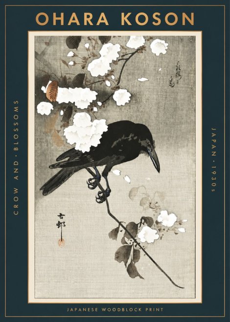 Ohara Koson Crow and Blossoms II No2 - Póster